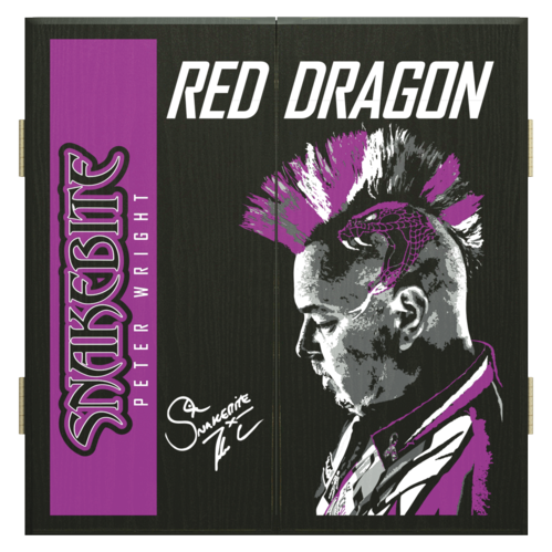 Red Dragon Peter Wright Snakebite Dartboard Kabinett