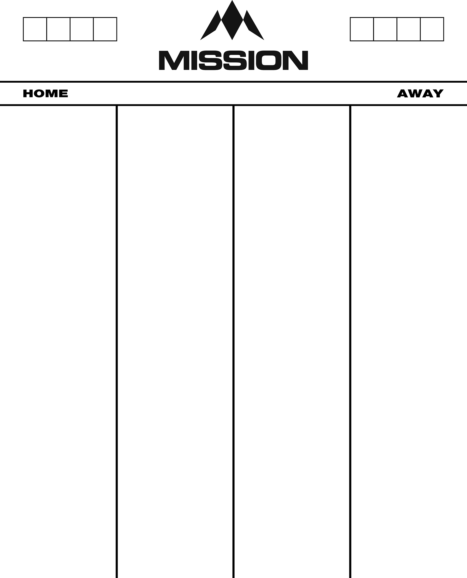 Mission Scoreboard 501 Weiss - 50x40cm