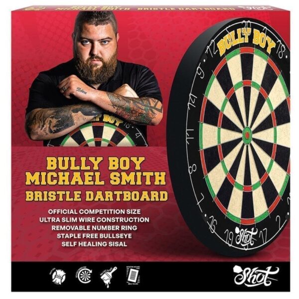 SB7550_Shot Michael Smith Bully Boy Bristle Dartboard-Pack