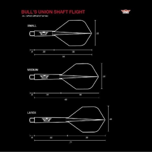 Shafts maten referentie tabel design_Union Shaft Flight